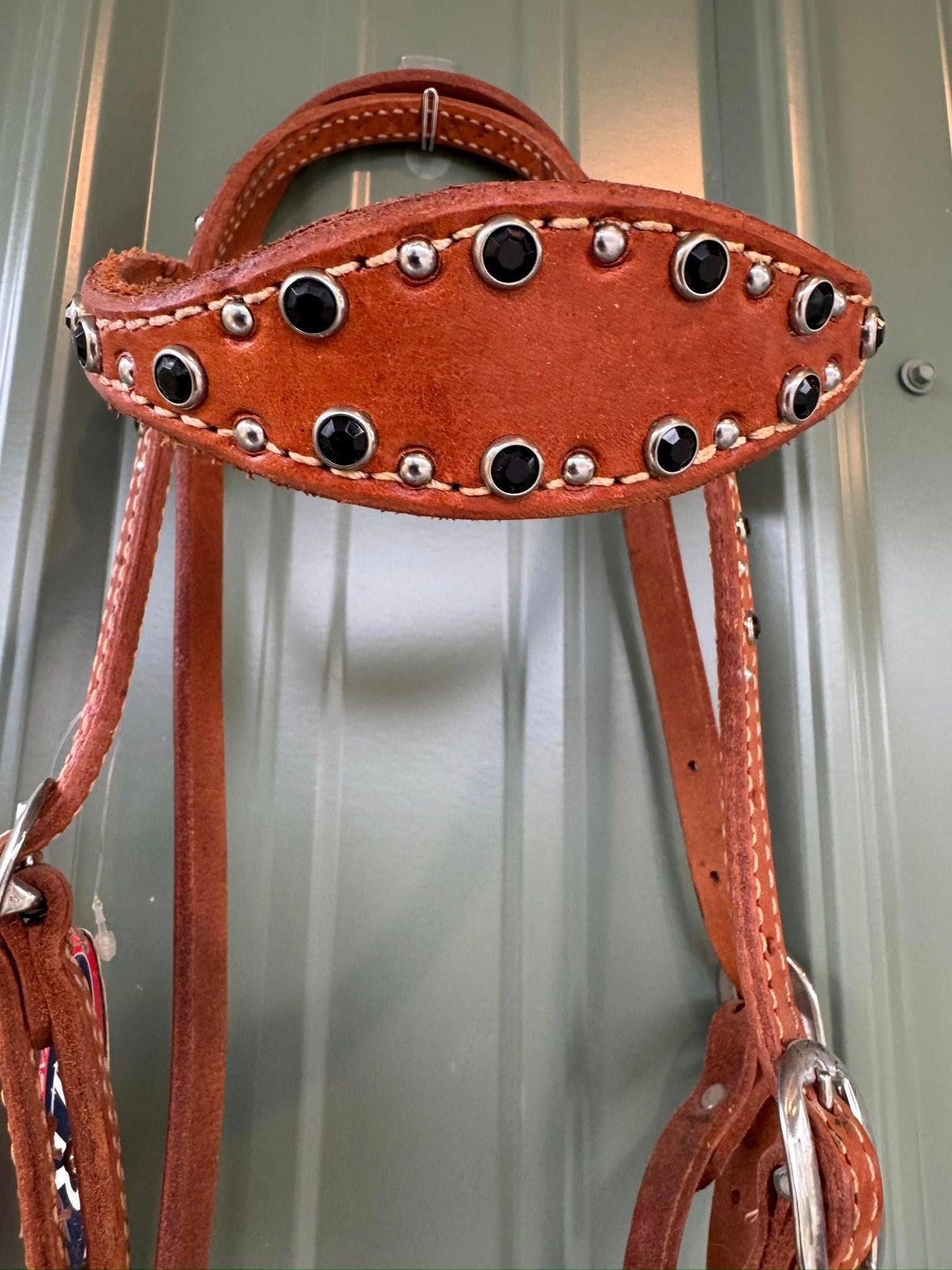 Black Rhinestone Scalloped Browband Headstall