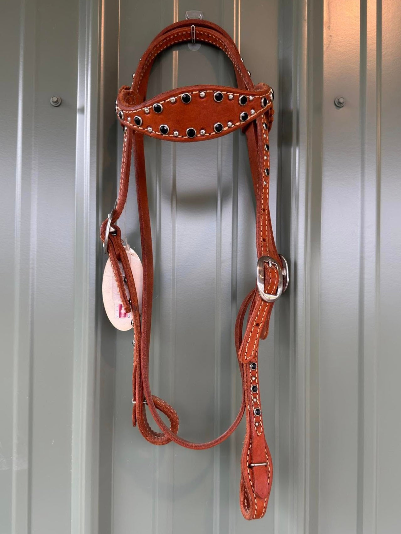 Black Rhinestone Scalloped Browband Headstall