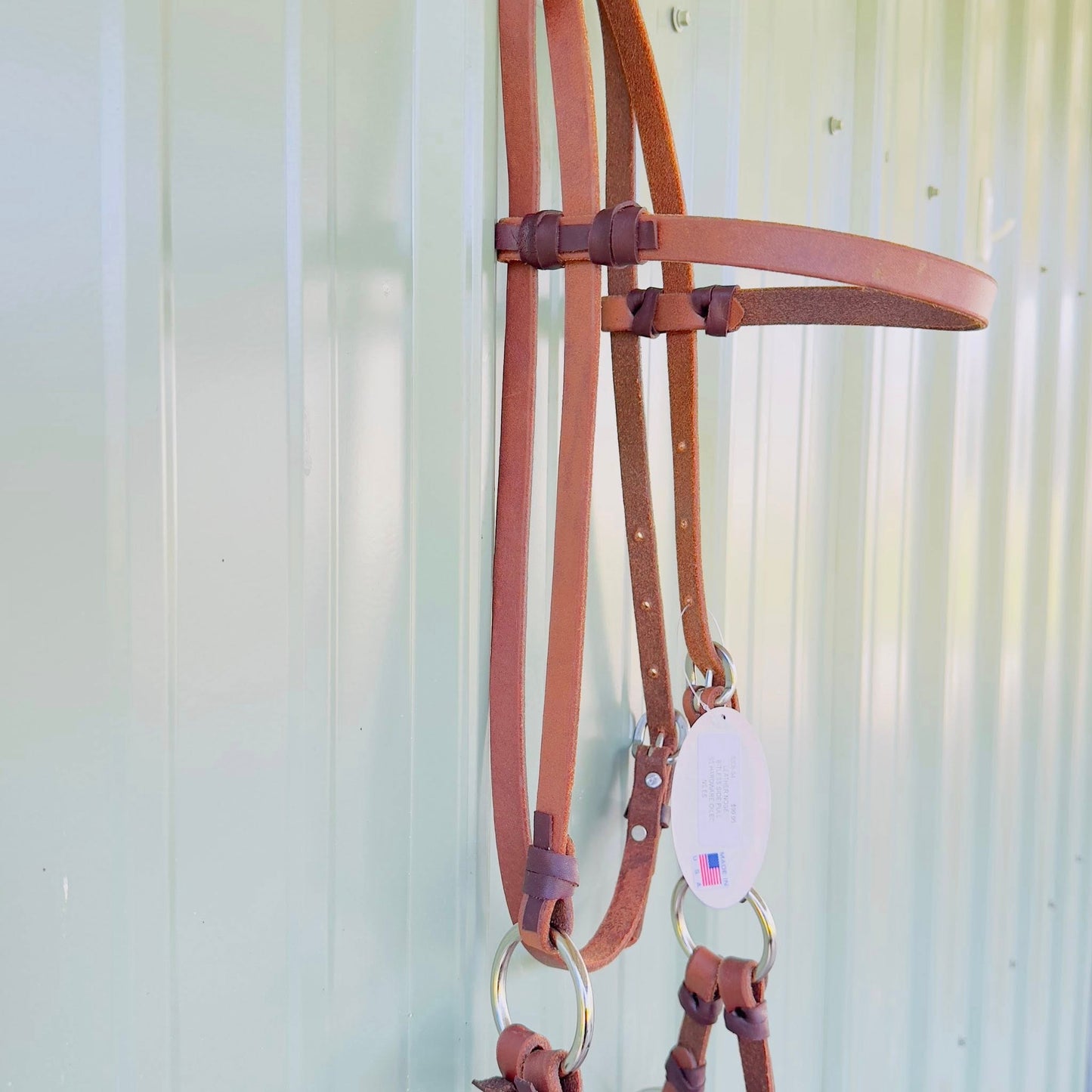 leather side pull headstall designed for training and trail riding