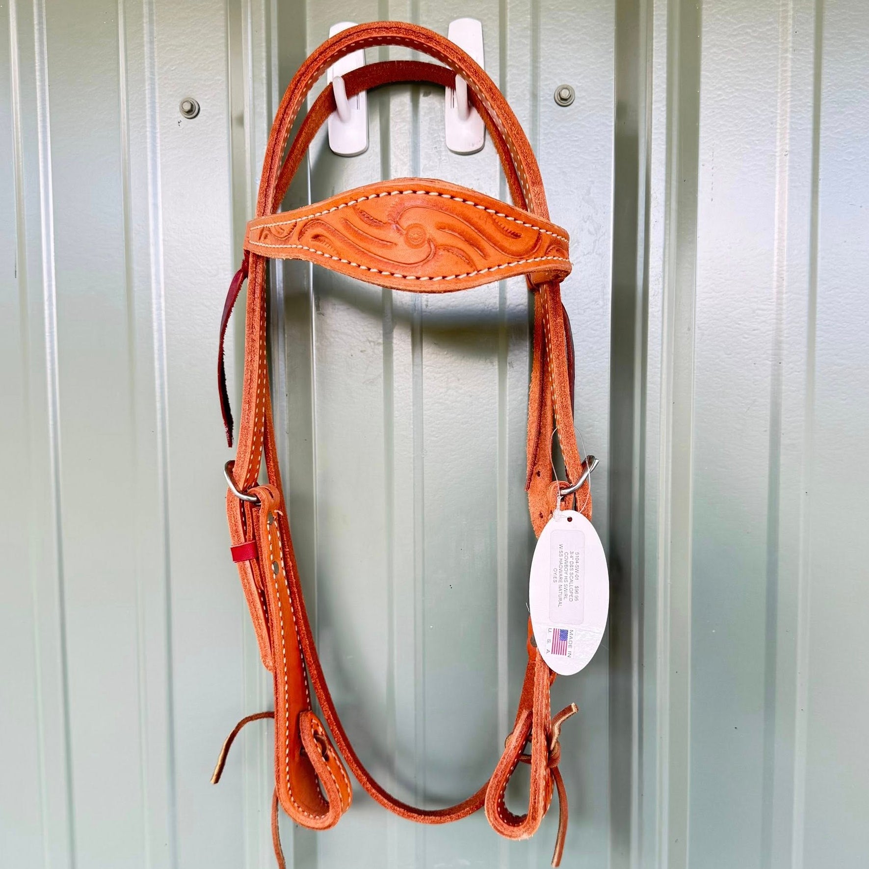 Swirl Hand tooled headstall