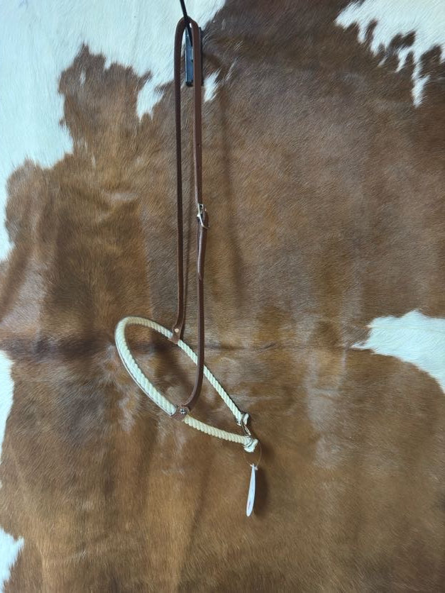 Rope noseband with plastic tube