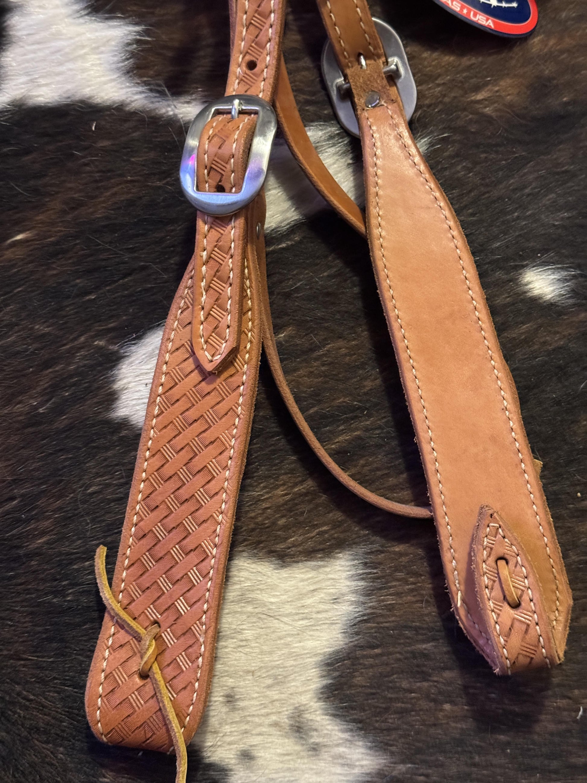 Western basket weave headstall with quick tie ends